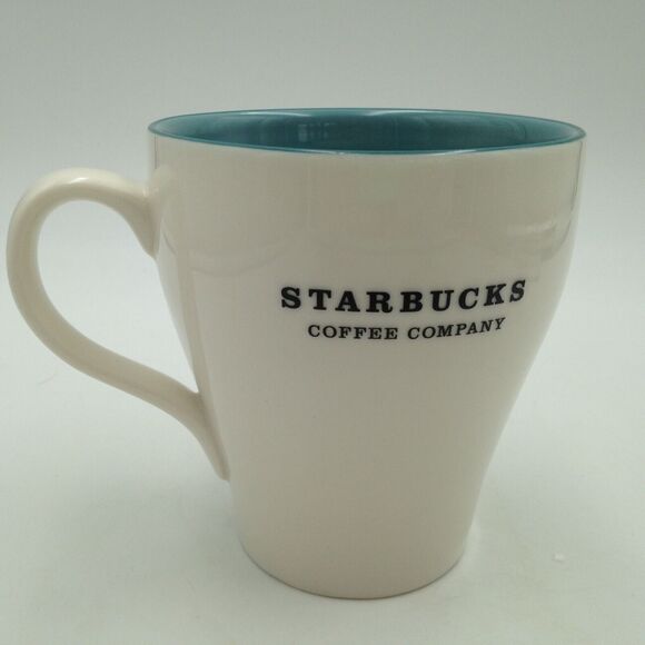 Starbucks Coffee Company Mug 13 oz White with Teal Blue Interior 2007 - Picture 3 of 7